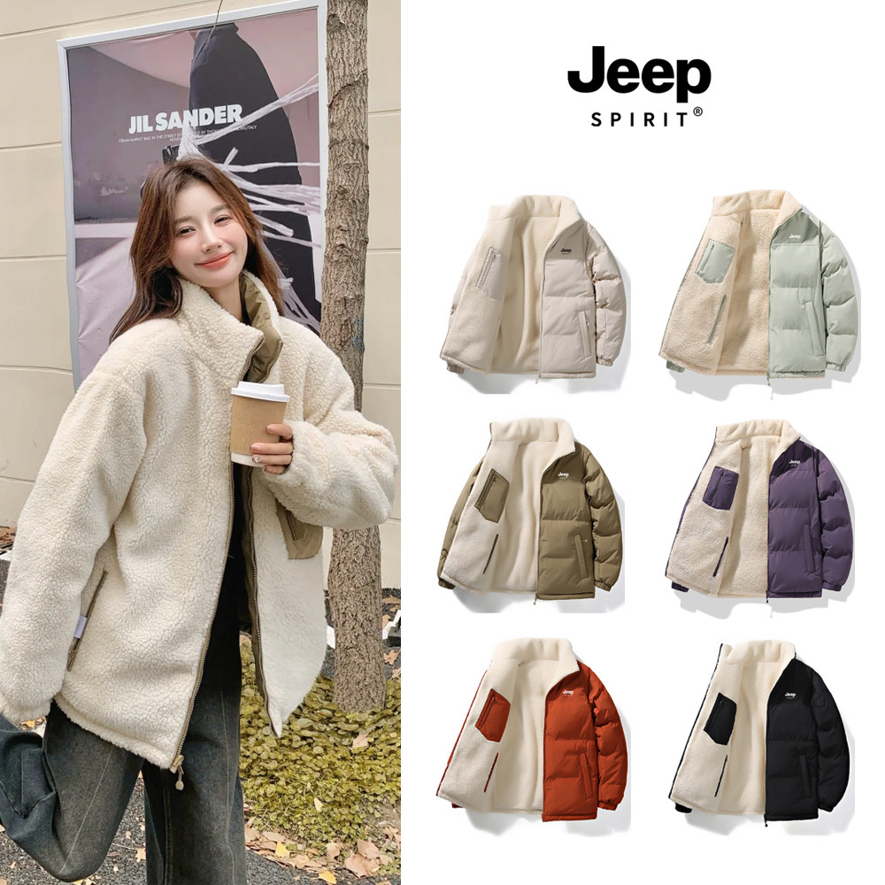 [มีสินค้า] Jeep Spirit Reversible Jacket & Puffer Jacket, เสื้อโค้ทผ้าฝ้ายเบาะฤดูหนาว, เสื้อขนแกะแกะ, หนาและอบอุ่นพิเศษ, unisex | แท้100%