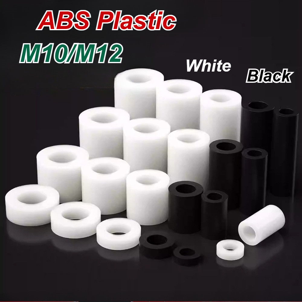 ABS ฉนวนแยกคอลัมน์ M10/M12 กระบอกพลาสติก Hollow ผ่านคอลัมน์สนับสนุน Spacer คอลัมน์ความสูงคอลัมน์ ABS