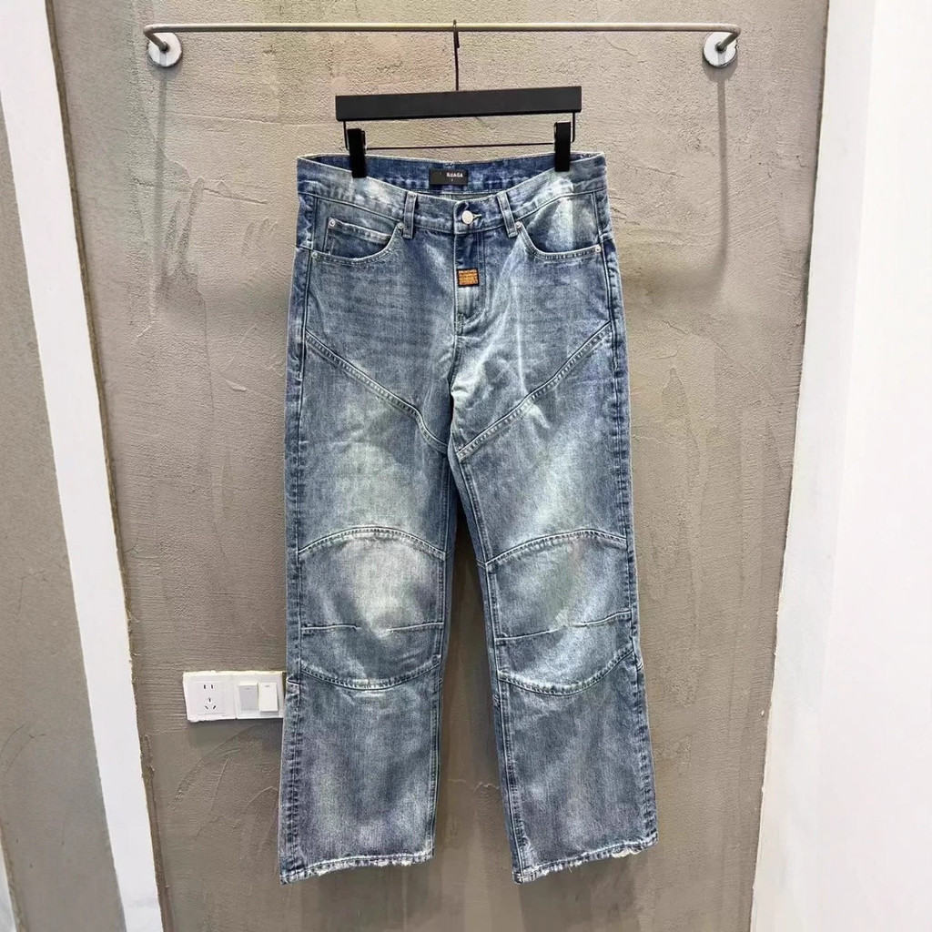 1:1 แบรนด์แท้ ถ่ายจริง กางเกงยีนส์ Paris B House 25s ล้างสี Maison ทรงตรงหลวม อเนกประสงค์ งานฝีมือหน