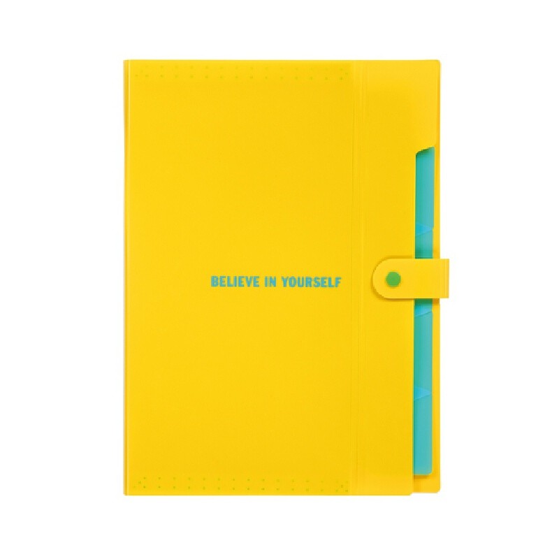 แฟ้มกระเป๋า 5 ช่อง A4 เหลือง ธิงค์คิน