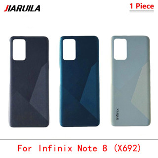 สําหรับ Infinix Note 8 X692 แผงกระจกด้านหลังแบตเตอรี่ฝาครอบป…
