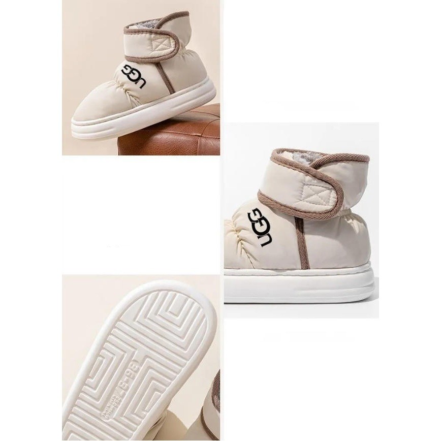ฤดูหนาวใหม่ผู้ชายและผู้หญิงรองเท้าโลโก้ 2025 UGG Suede รองเท้าผ้าฝ้ายผู้ชายและผู้หญิงรองเท้าอุ่นกลาง
