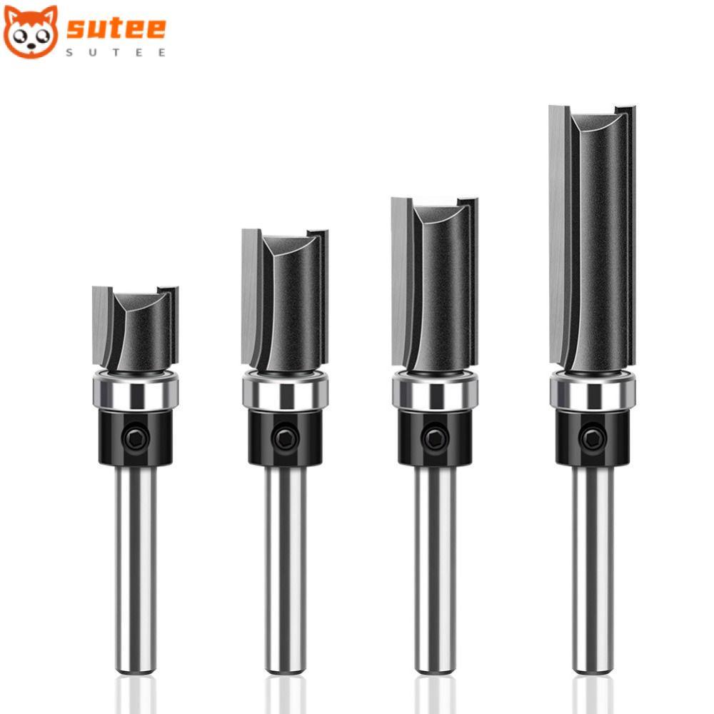 SUTEEE Router Bit, Bearing Straight Line Cutter, 6 มม. 1/4" Shank Copy Trimming Cutter