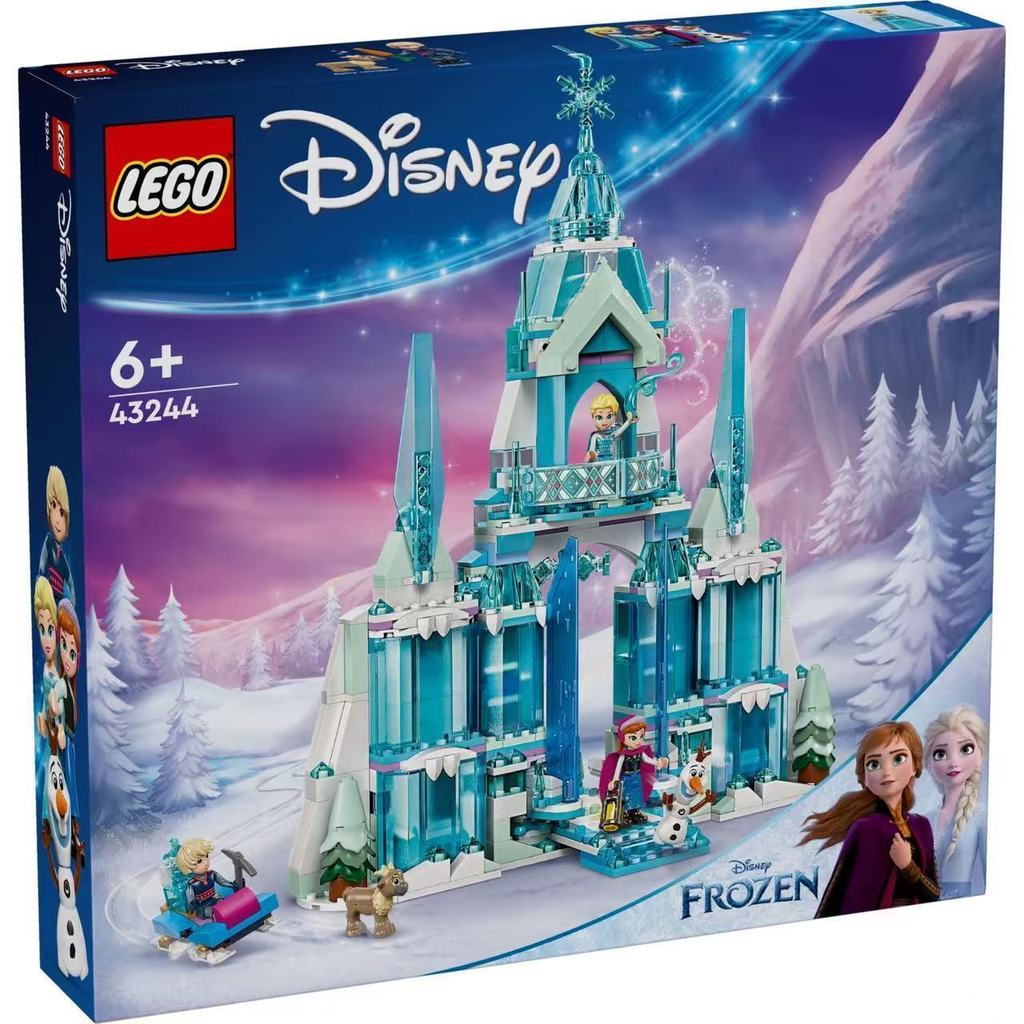 พร้อมสต็อก LEGO LEGO 43244 Disney Series Elsa Ice Palace ของขวัญของเล่นบล็อกอาคารสําหรับเด็ก