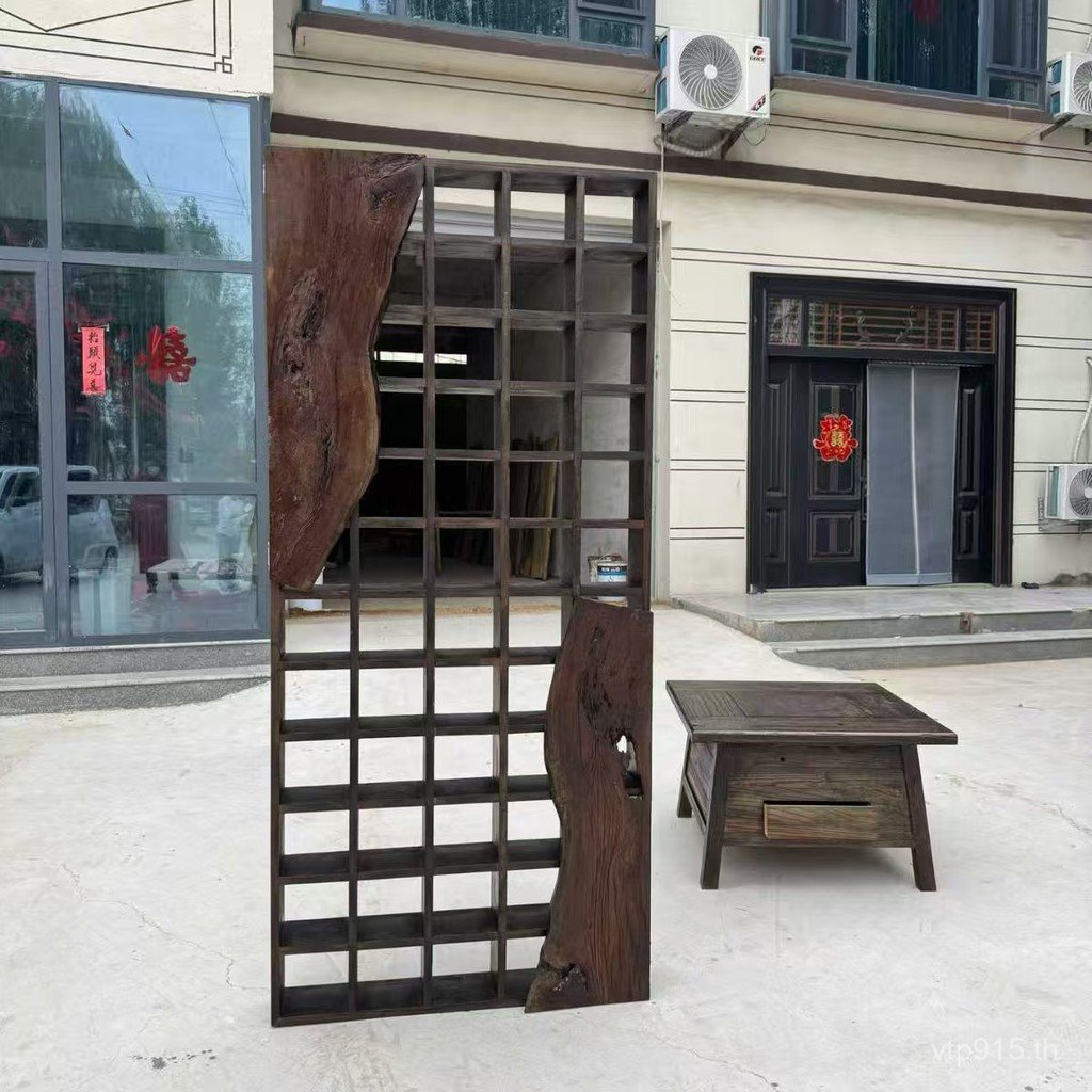 สไตล์เงียบเก่า Elm Bogu Rack ไม้เนื้อแข็งติดผนัง Teacup ชั้นวางจอแสดงผลสไตล์จีน Duobaoge ชา 9Z4D