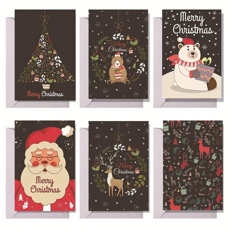 MERRY CHRISTMAS Christmas การ์ดเล็ก การ์ดอวยพรเล็ก สติ๊กเกอร์ซองจดหมาย DX678kydj58.th20251117005937