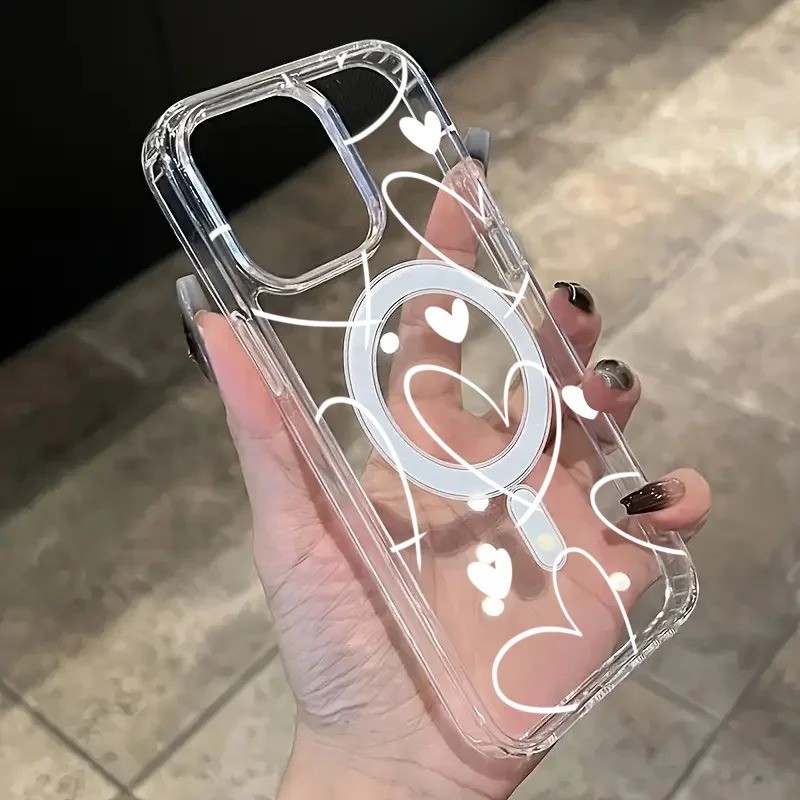 สีขาว Love Heart รูปแบบไร้สายชาร์จสําหรับ Samsung Galaxy S25 S24 S23 S22 Ultra Plus S23 S21 S25 FE ฝาครอบ - รูปที่ 7