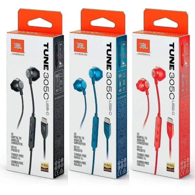 TUNE 310C | TUNE 305C | TUNE 110C หูฟังอินเอียร์แบบมีสาย Hi-Res Type-C | 3.5 มม. พร้อมสายเคเบิลแบนไม