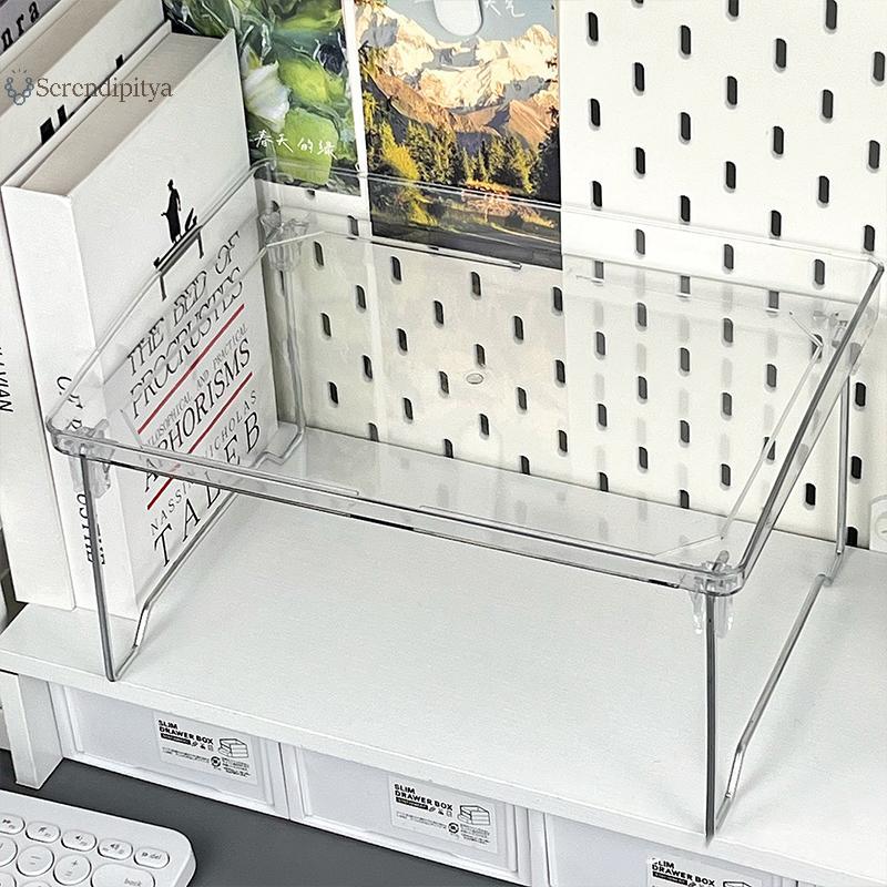 SEE ชั้นเก็บของ PET โปร่งใสหลายชั้นแบบพับได้สําหรับสํานักงานและห้องครัว TH - รูปที่ 5