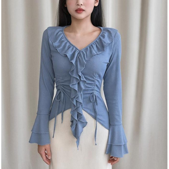 LINFORD - ZJD ELENA TOP LONG SLEEVE BODYCON CURVED BODY NEWEST / ELEANOR Top Jelly Fish สไตล์เกาหลี