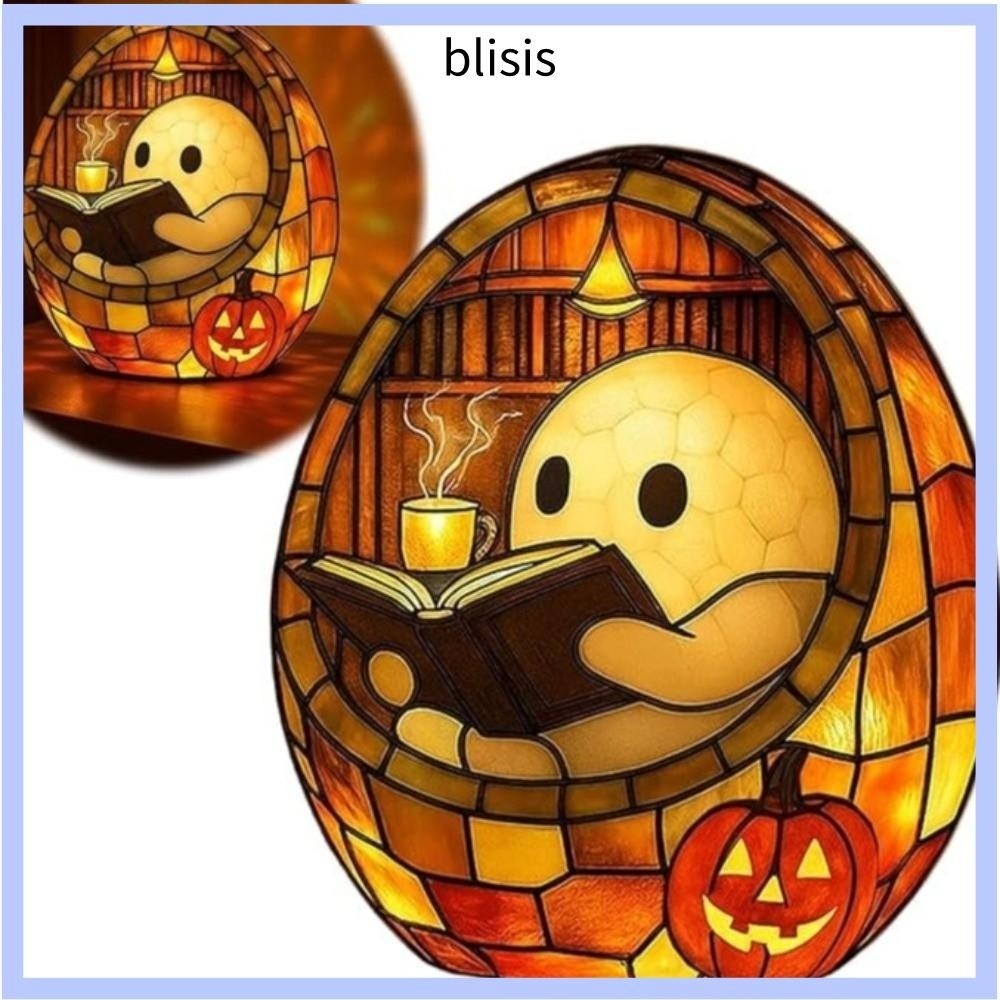 Ineed Halloween Ghost Night Light, Flashing Light Ghost Reading Book Lamp, Unique Cute Ghost Handmad