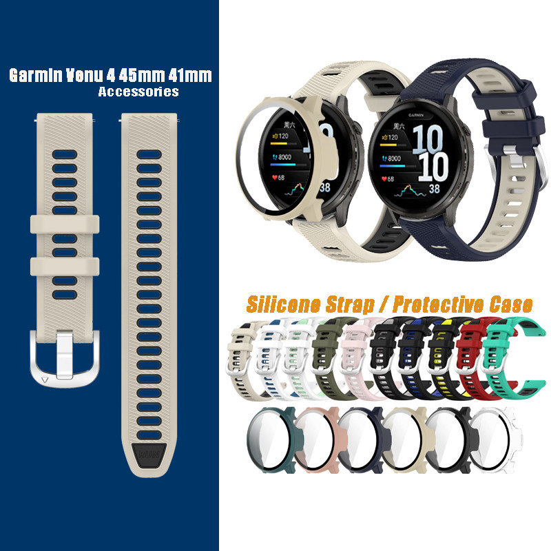 เคสป้องกัน / Run สายรัดซิลิโคนสําหรับ Garmin Venu4 4s Venu 4 45 มม. 41 มม.
