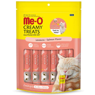 [จัดส่งจากคลัง] ME O Creamy Treats ขนมครีมแมวเลีย รสแซลมอน 15 g 20 ชิ้น [8850477015753]