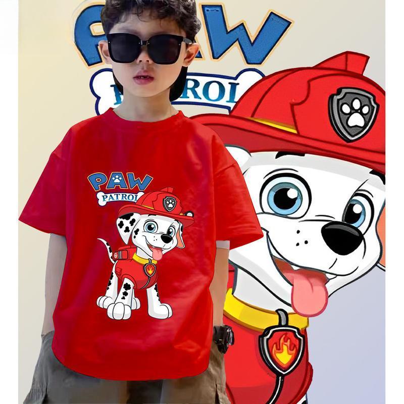 【จัดส่งจากประเทศไทย】เสื้อยืด เสื้อเด็ก Paw Patrol t shirt คอกลม  ผ้าคอตตอน ไม่หด ยับยาก 100-150ซม. อายุ 3-12 ปี เสื้อเด็