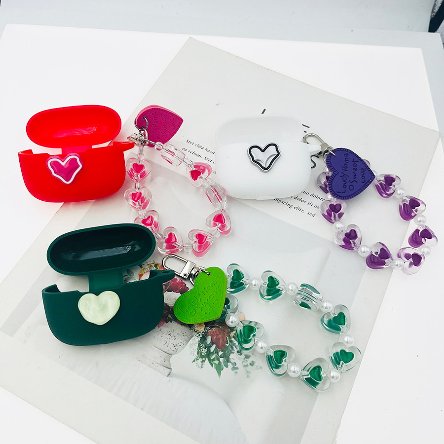 Ins love หูฟังสําหรับ Jabra ELITE 5 /ELITE 4 Active /ELITE4 เคสซิลิโคนพร้อมฝาครอบ keychian