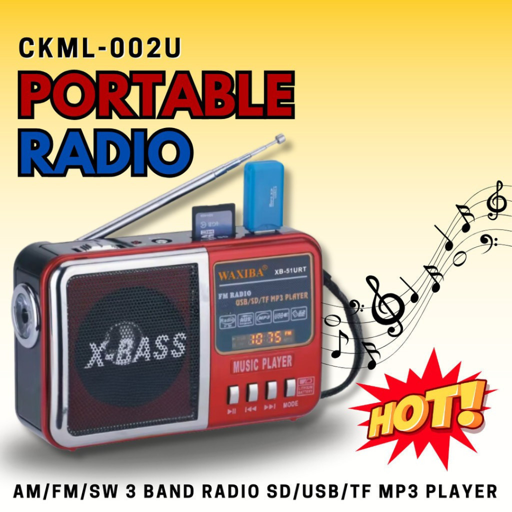 CKML วิทยุพกพา เครื่องเล่นวิทยุ พร้อมฟังก์ชั่น AM/FM/SW รุ่น 002U