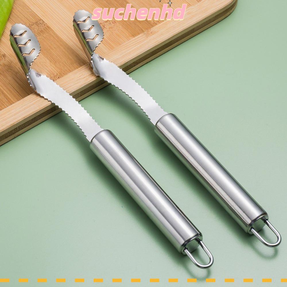 SUCHENHD Jalapeno Corer Remover, สแตนเลสหยัก Slice Pepper Corer Remover, การประมวลผลผักสะดวก Effectl