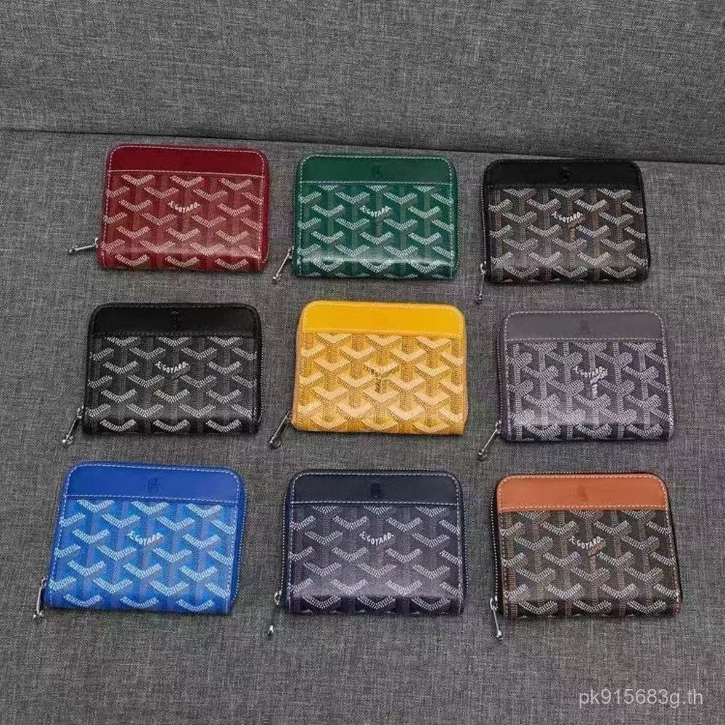 Goyard กระเป๋าสตางค์กระเป๋าธุรกิจ Goyard Storage ผู้ชายผู้หญิงซิปกระเป๋าสตางค์สั้นสไตล์ Universal เป