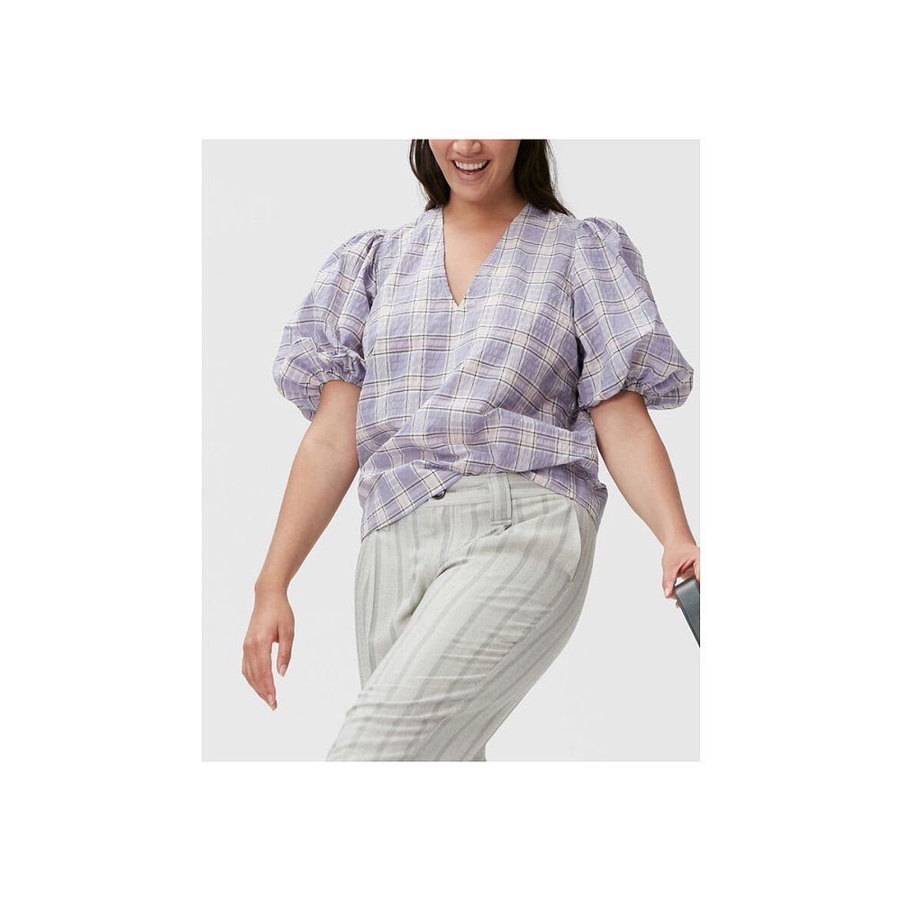 เสื้อเชิ๊ตคอลำลองแบรนด์Ganni ออกแบบแขนพองและคอกลม สไตล์หรูหรา