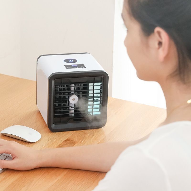 Usb Mini Air Cooler Semiconductor Refrigeration Mini Air Conditioner Fan พัดลมพกพาขนาดเล็กความชื้น C