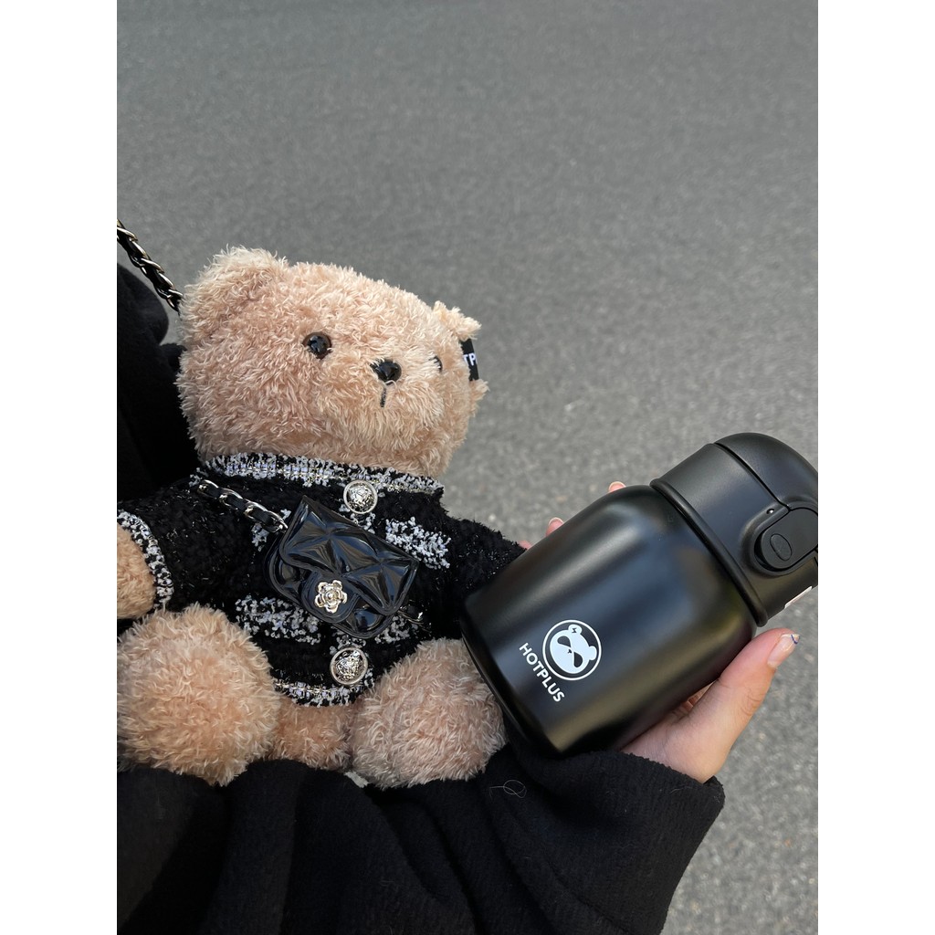 Miss Octopus Cup Collection Shop Bear Thermos Cup Female High-value Straw Bag Cup Student Influencer