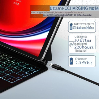 เคสคีย์บอร์ด พร้อมช่องใส่ปากกา มีไฟแบ็คไลท์ Magnetic Keyboard สำหรับ Samsung Galaxy Tab S9 S8 S7 11 S9 FE+ 12.4 S10 Plus