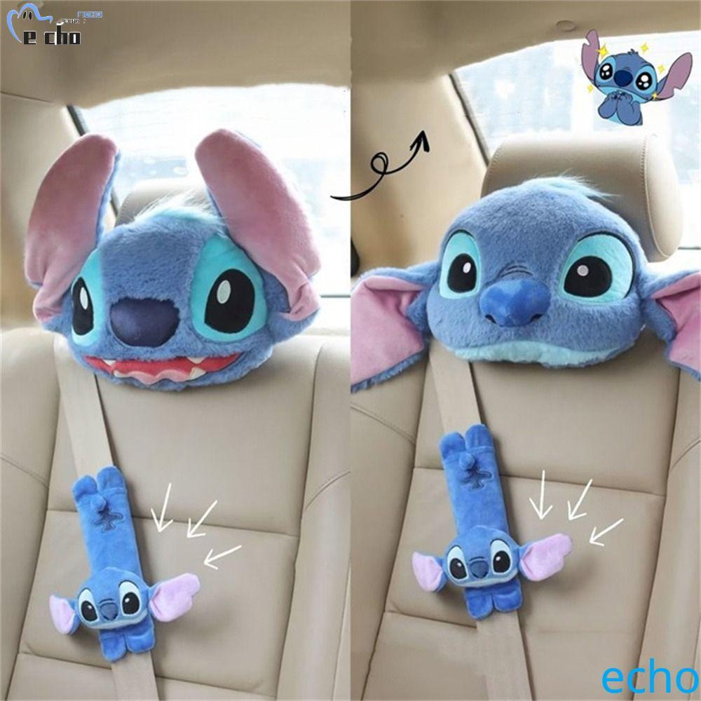 PIVOT รถคอหมอน,ตุ๊กตาของเล่นตุ๊กตาหมอนความปลอดภัยเข็มขัด, Universal Kawaii สบายการ์ตูน Auto Headrest