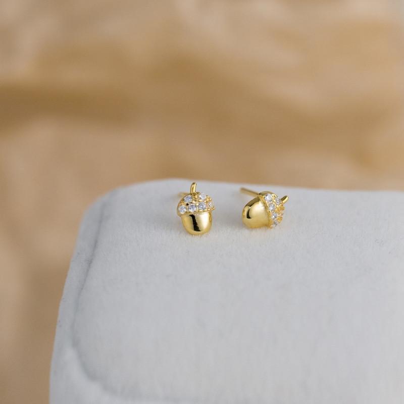 Acorn Earrings ต่างหูเงินแท้ S925 [MERCELO]
