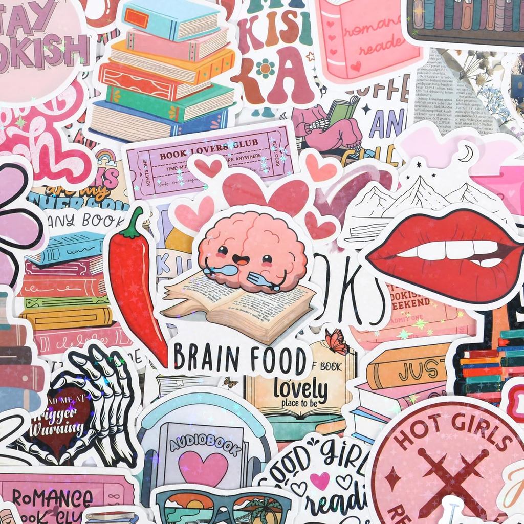 200Pcs Bookish Stickers for Kindle, Book Reading Booktok Aesthetic Stickers, Spicy Fantasy Journal f