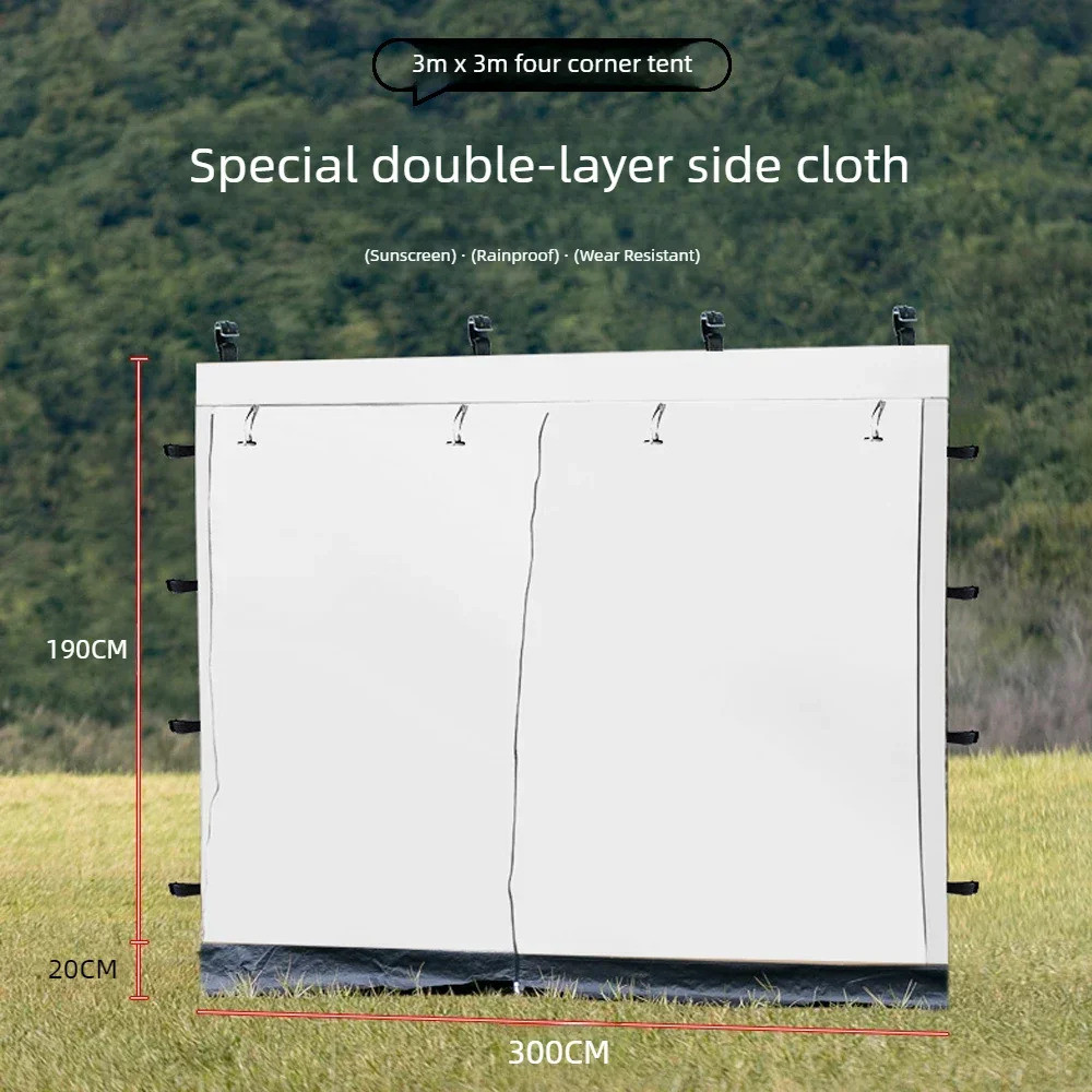 10x10 Canopy เต็นท์สองชั้น Sidewalls พร้อมซิป Gazebo Sun แรเงาตาข่ายด้านข้างผนังป้องกันแสงแดดกันน้ํา
