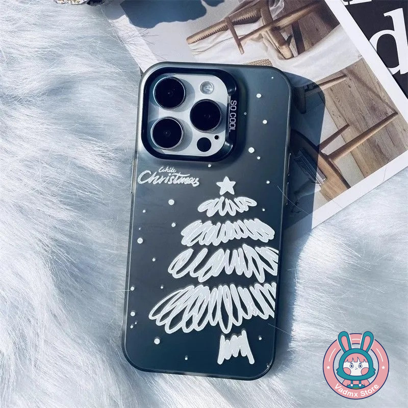 ต้นคริสต์มาสเคสโทรศัพท์สําหรับRedmi 15 15C A5 Turbo 4 Pro 4G 5Gปลอกน่ารักการ์ตูนคู่Matteกันกระแทกปกห