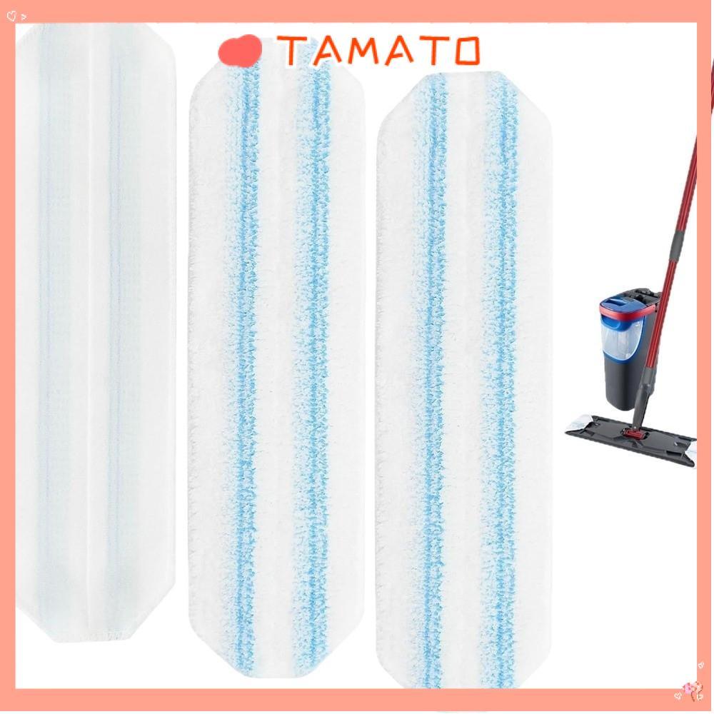 TAMATO แผ่นซับไมโครไฟเบอร์แบบใช้ซ้ําได้, ผ้าฝ้ายล้างทําความสะอาดได้แบน Mop ผ้าเปลี่ยน, ทนทานที่ถอดออกได้ขนาดใหญ่ Mop Head สําหรับ Vileda H2prO/O-Cedar