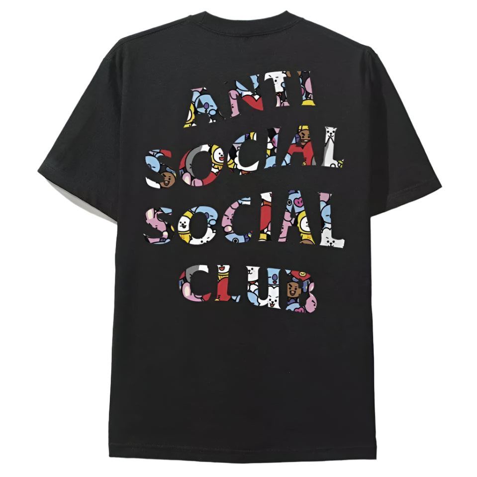 Anti Social Social Club x BT21 Club Blended Tee สีดํา
