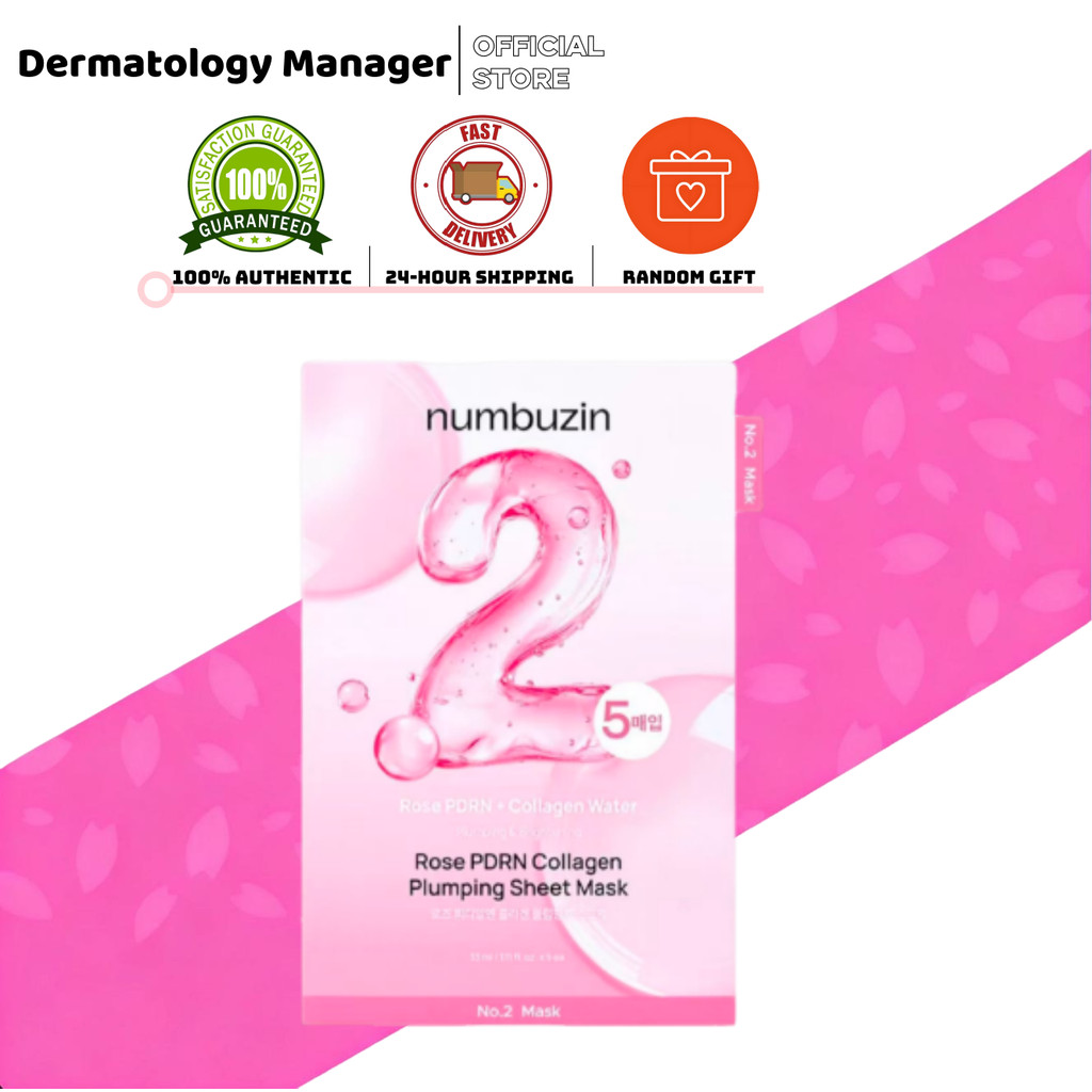 [Numbuzin] No.2 Rose PDRN Overnight Collagen Mask 1กล่อง/10ชิ้น