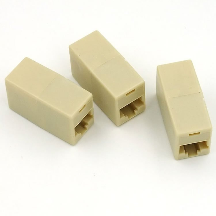 R RJ45 Straight-through CAT5 8P8C Straight-through Head Dual-way Head RJ45 อะแดปเตอร์คริสตัลหัวเครือ