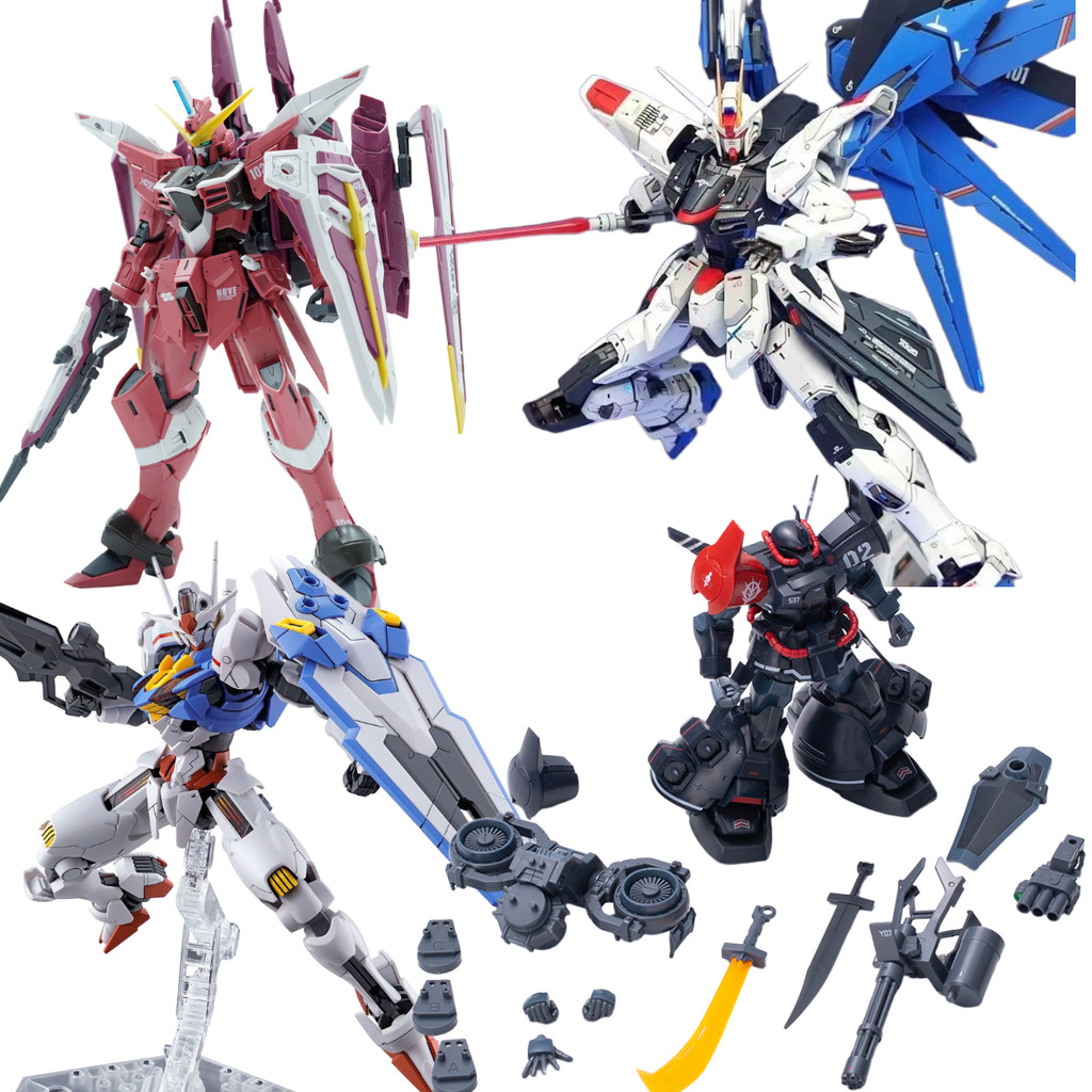 Mecha Model Assembly HG1/144 MG-Infinite Justice MG-Free Warrior LH-001 Black Dog+Backpack Wind Spirit Warrior ของเล่นเด็กเหมาะสําหรับของขวัญวันเกิดเด็ก