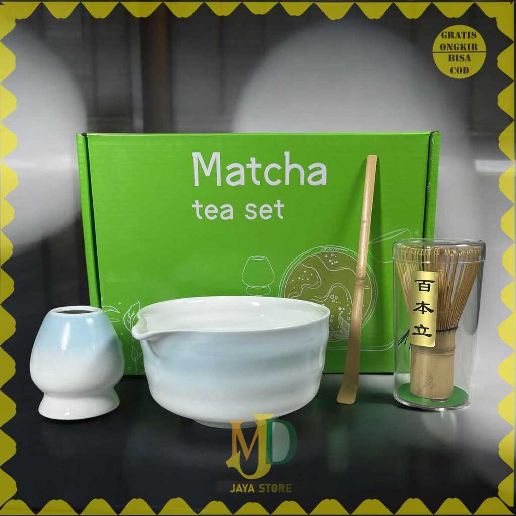 CZSAE Matcha Set Kit Chawan Chasen Stand Chashaku Ceramic 500ml 4 PCS - CZ3 -MJD-