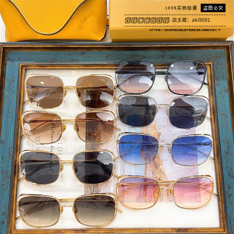 UETE Loe** Metal Sunglasses European and American Style Fashion Round Frame Sunglasses for Women lw4