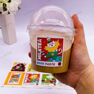 สติ๊กเกอร์ลายการ์ตูน สติ๊กเกอร์ไซส์ 5x5 cm. สติ้กเกอร์ติดแก้วเครื่องเดื่ม สติกเกอร์ติดกล่องขนม (สติกเกอร์กระดาษเคลือบ)