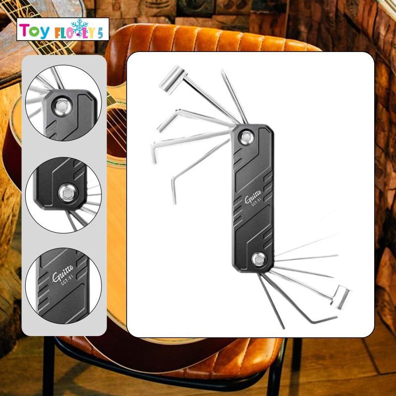 [Flurishroly5] Bass Multi Tool Hex ประแจมืออาชีพอเนกประสงค์ทนทานเครื่องมือกีตาร์โลหะสําหรับกีตาร์คอส