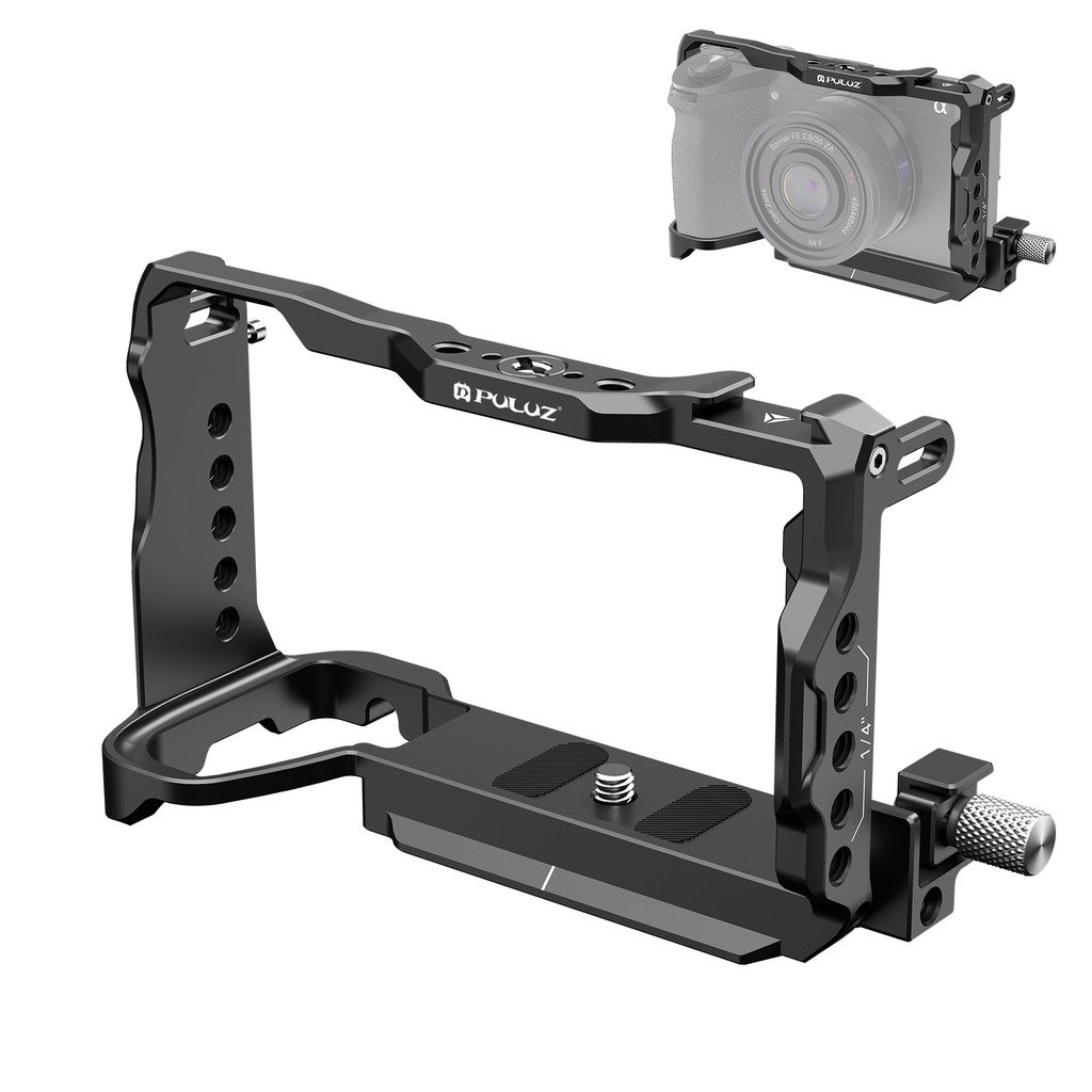 PULUZ สําหรับ Sony A6700 โลหะกล้อง Cage Stabilizer Rig อลูมิเนียม 1/4 & 3/8 สกรูรูสําหรับ Sony A6700