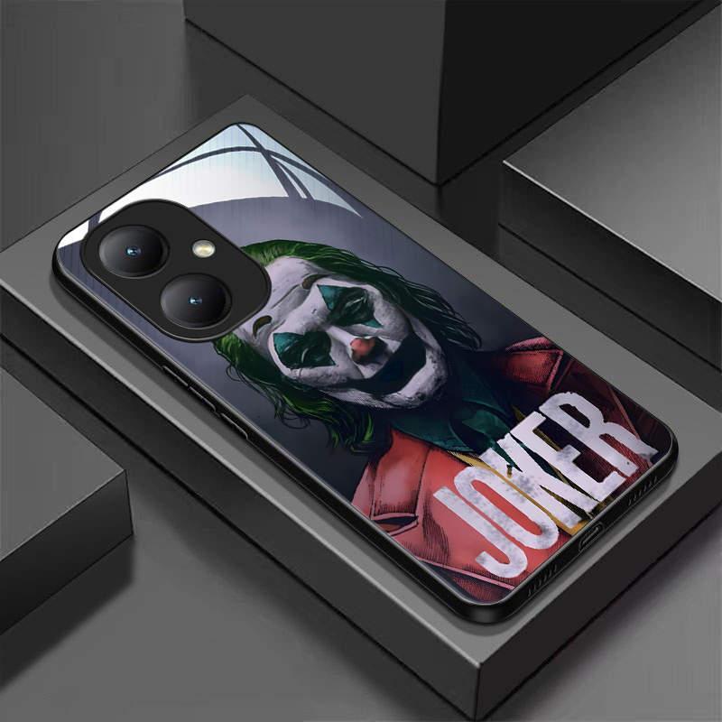 เคสโทรศัพท์กระจกนิรภัยเหมาะสําหรับ vivo Y35 Plus/Y27 4G ปกแข็งบางเฉียบลายตลก Joker BLA074