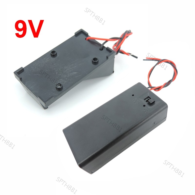 9 Volt Box Pack Power Toggle Black 9V Battery Holder พร้อมสวิตช์เปิด/ปิดหรือไม่มีฝาครอบ TH8B1