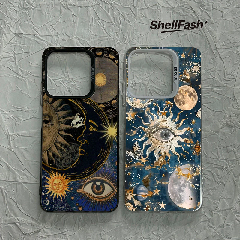 For iPhone เคสไอโฟน ดวงอาทิตย์ตา 13 14 11 Pro 16 Pro Max 15 14 PRO 11 MAX X XS MAX XR 7/8PLUS 15 16 Plus 12