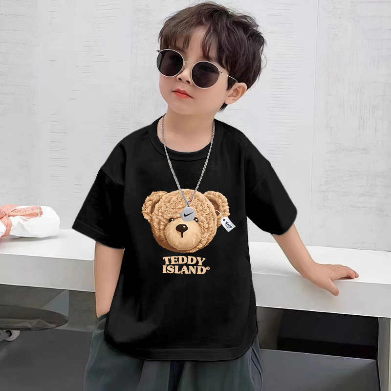Yout-children ของเด็ก เสื้อเด็ก เสื้อคอกลม แขนสั้น cotton ใส่สบาย เด็ก 2-9 ขวบ สไตล์เกาหลี 'TEDDY BEAR' 2025