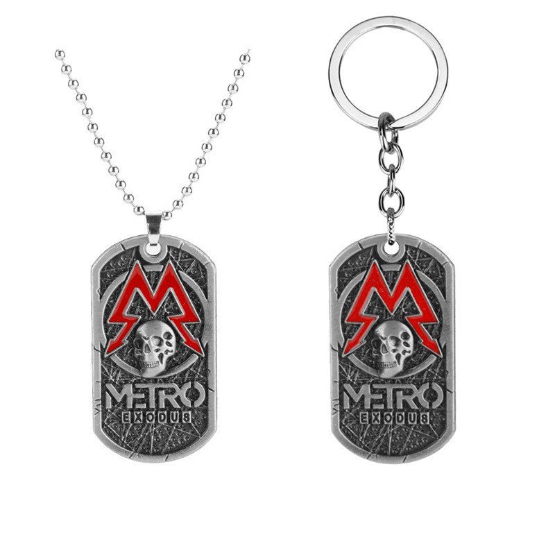 Metro Exodus เกม Merchandise สร้อยคอพวงกุญแจจี้โลหะผสมของขวัญคริสต์มาส