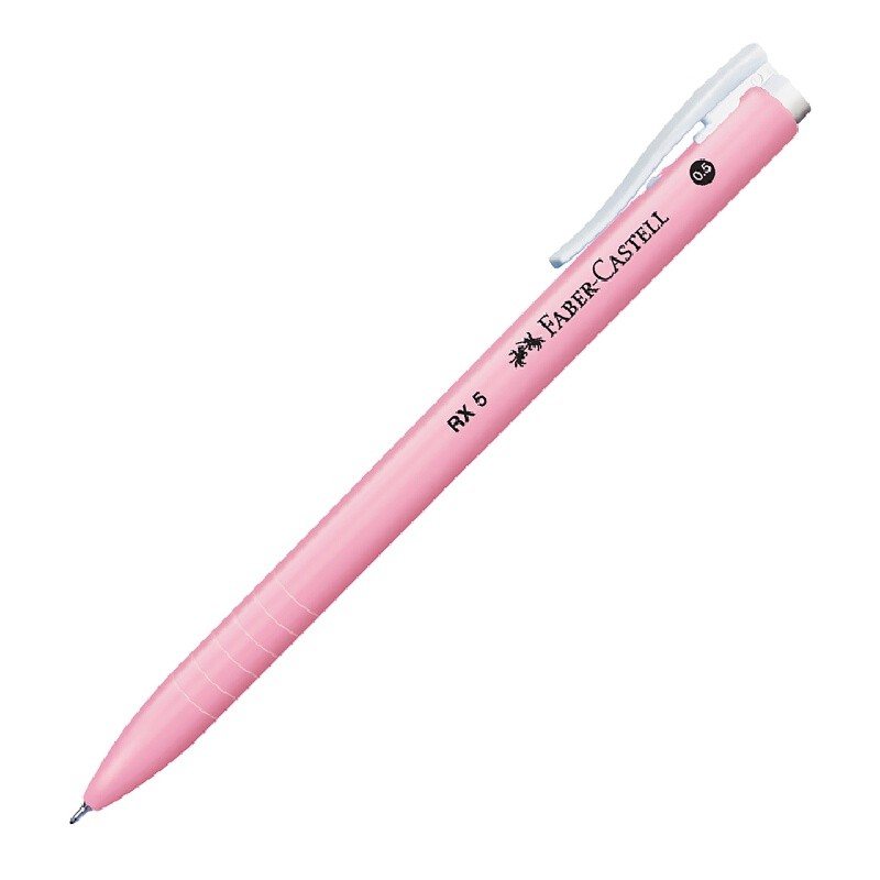FABER-CASTELL ปากกาลูกลื่น รุ่น RX Soft หมึกสีน้ำเงิน ด้ามสีชมพู ขนาด 0.5 มม.