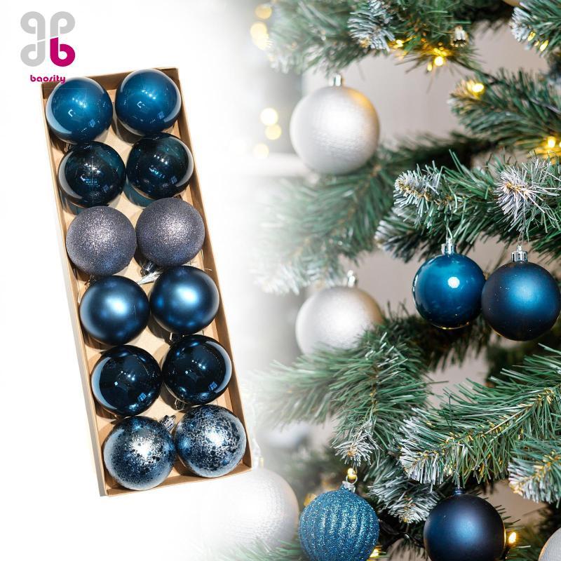 [Baosity] 12 ชิ้นต้นคริสต์มาสแขวนเครื่องประดับ Charm จี้ของขวัญReusable Xmas Decorสําหรับหมั้นCafe P