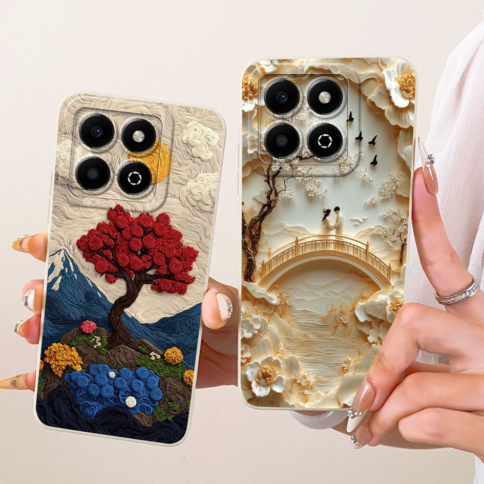 ฝาครอบป้องกันกล้องสําหรับ Honor X6a WDY-LX1 WDY-LX2 / Honor X6b JDY-LX1 JDY-LX2 ปลอกแฟชั่นใหม่ดอกไม้