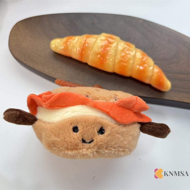 KNMSA] 1/2 PCS น่ารัก Sesame Bagel ขนมปังตุ๊กตา Plush ของเล่นพวงกุญแจจี้กระเป๋าแขวนตกแต่งกระเป๋าเป้ส